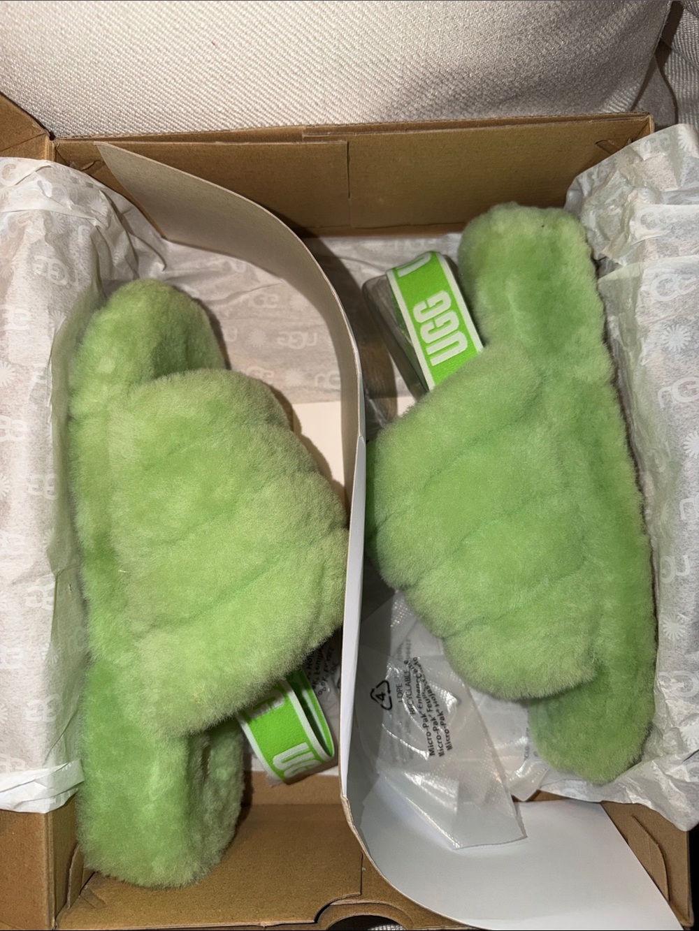 UGG Fluff slide  Lime Green